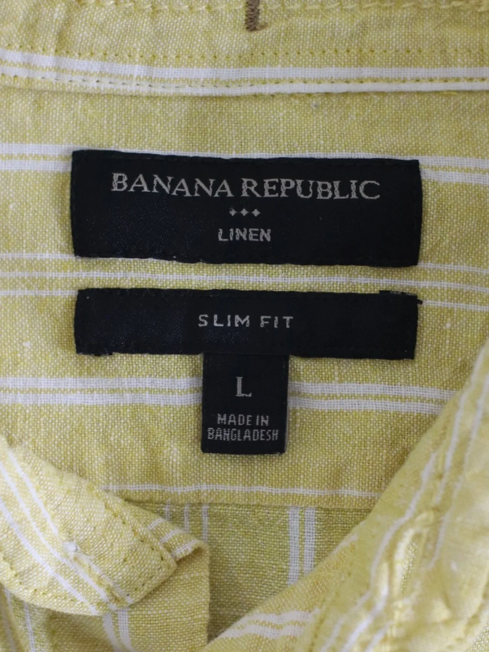 Stylish Banana Republic Yellow Linen Summer Shirt with a Slim Fit